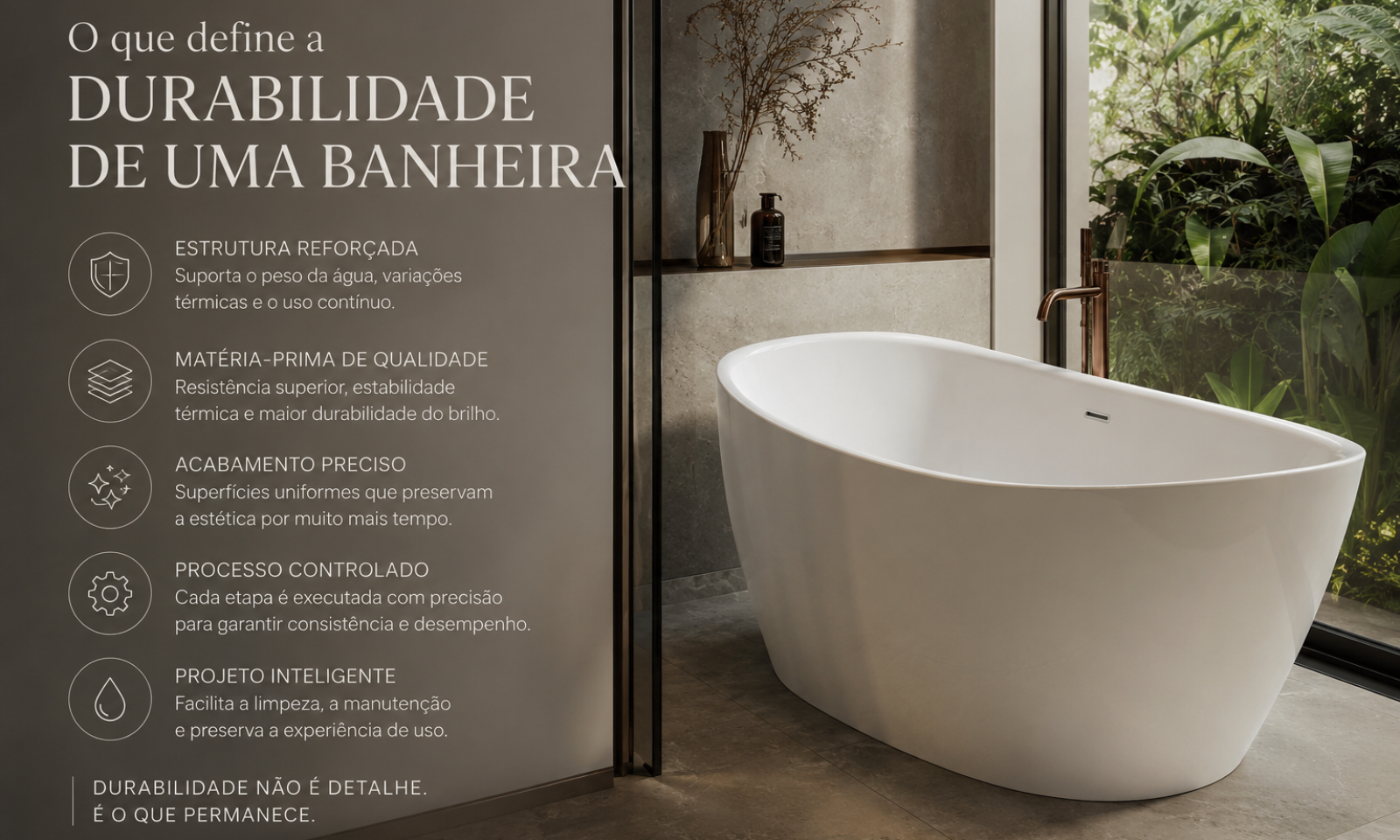 O que define a durabilidade de uma banheira.